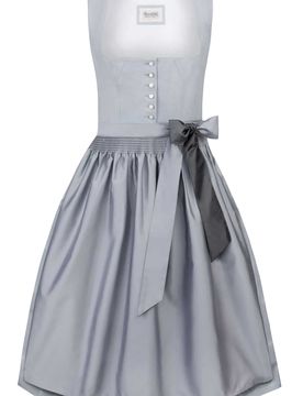 Dirndl Audrey (hellgrau, Gr. 40) von Heimatgwand für Damen, 60% Baumwolle, 40% Leinen