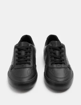 Kids' Lace up Leather School Shoes (2½ Large - 9 Large) Black male - M&S - FashionsVida