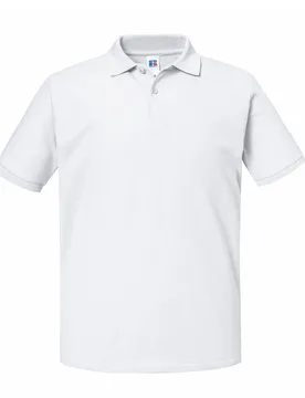 Mens Authentic Eco Piqué Polo Shirt (White) - Size Small - Russell athletic - FashionsVida