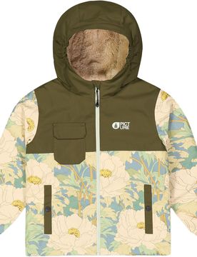 Wasserfeste und atmungsaktive Jacke Snowy Printed Jkt Timeless Flower Printed Kindergröße 97 cm Khaki