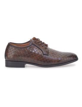 Scarpe Stringate Marroni con Texture Intrecciata 208510 42