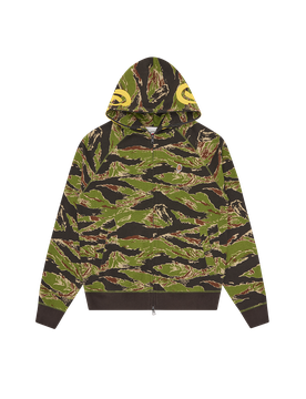 Smiley Tiger Stripe Full Zip-Through Hood - Camo