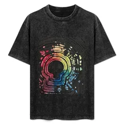 Rainbow Skull T-Shirt Basic Tee Shirt for Everyday Outfit
