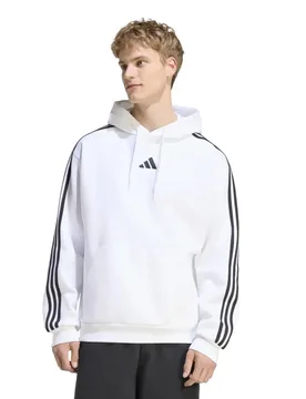 Sweat à Capuche 3 Stripes Fleece White / Black L - Adidas - FashionsVida