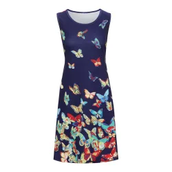 Etui-Kleid „Schmetterling“ L blau