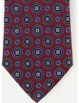 Corbata de hombre de seda con diseño de rosetones redondos - Hackett - FashionsVida