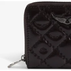 Zadig & Voltaire - Cartera pequeña de mujer de piel acolchada vintage con monograma