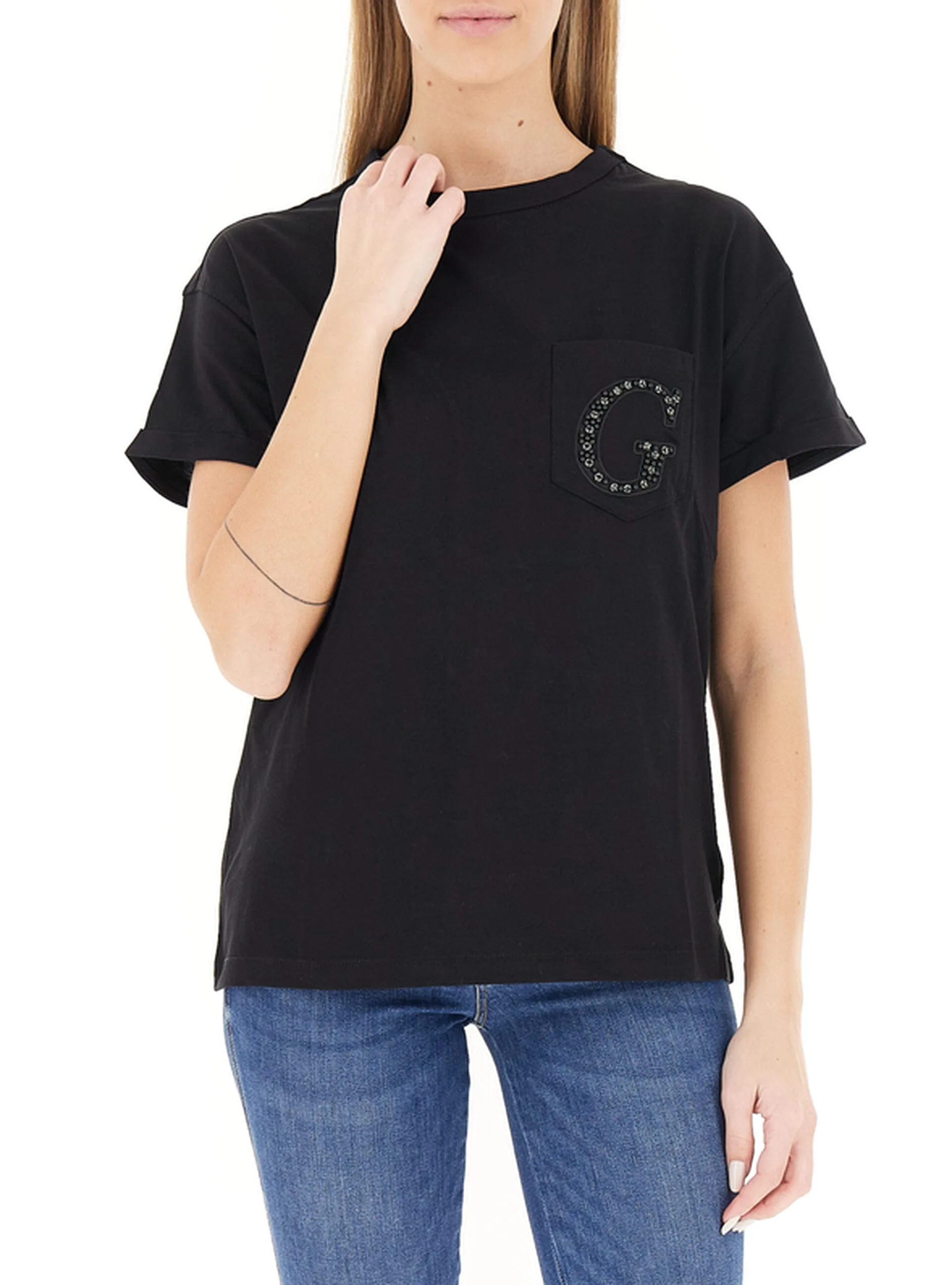 Guess T-shirt girocollo NERO XS - Guess - FashionsVida