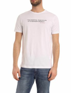 T-shirt bianca con stampa Essential