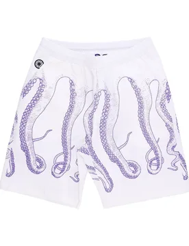 Pantalone Corto Uomo Outline Jogger Short White/purple - Octopus - FashionsVida