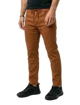 Joggers 21010825 Linen Medium Brown 34 Homme - Salsa Jeans - FashionsVida