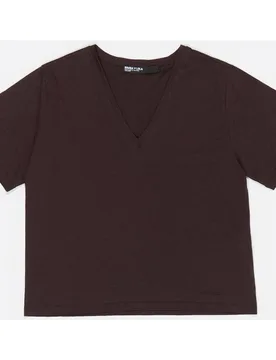 Camiseta de mujer de algodón escote pico - Bimba y Lola - FashionsVida