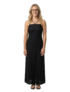 Vestito Midi Senza Maniche Jakiri Linen Black XL