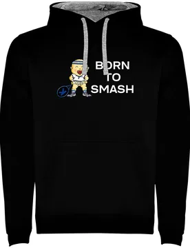 Born To Smash Two-colour Hoodie Black / Grey S - Kruskis - FashionsVida