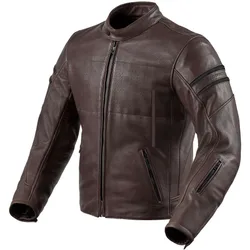 Giacca Moto in Pelle Custom STRIDE Marrone taglia 50