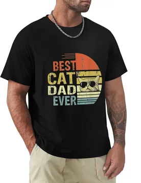Vintage Best Cat Dad Ever Cat Daddy father's day T-Shirt Casual Light Summer Short Sleeve Top - Aliexpress - FashionsVida