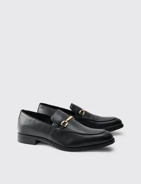 Herren PU Slipper Mit Trensendetail Black Größe 7 - boohooMAN - FashionsVida