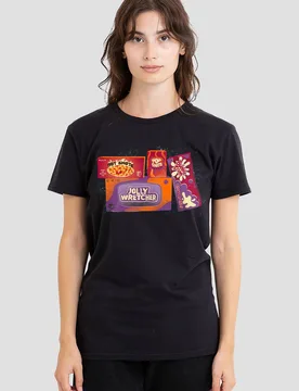 Women's Monsters At Work Jolly Wretcher, Hot Snots Candy Boxes T-Shirt, Black Size: 2XL - Black - Size: 2XL - Disney - FashionsVida