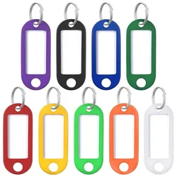 Pcs/lot Tough Plastic Key Tags with Split Ring Label Window for DIY Key Chain Kit Numbered Name Baggage Luggage Tags