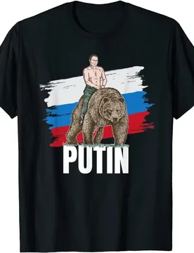 Putin on Bear Russia President Moscow Gift Men T-Shirt Short Casual 100% COTTON O-Neck Shirts - Aliexpress - FashionsVida