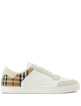 Check Cotton Lace-Up Sneakers