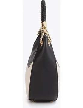 Bolso de hombro bicolor con asas trenzada - Lola Casademunt - FashionsVida