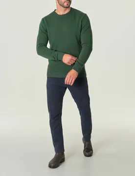 Maglia verde girocollo in misto lana e cachemire - My Stuff - FashionsVida