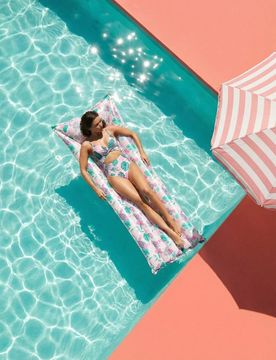 Materasso gonfiabile da acqua con motivo vegetale - multicolor