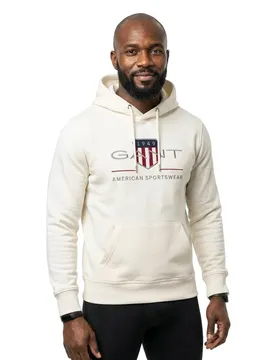 Felpa Con Cappuccio Archive Shield Regular Fit Eggshell XL