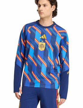 Espana mundial 2026 primera equipacion prematch sudadera entrenamiento fútbol Azul (XL)