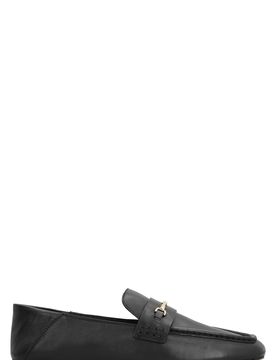 Lena Square-Toe Leather Loafers with Metal Horsebit