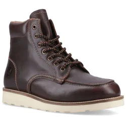 Boston Leather Mens Chocolate Ankle Boots - Size Uk 10