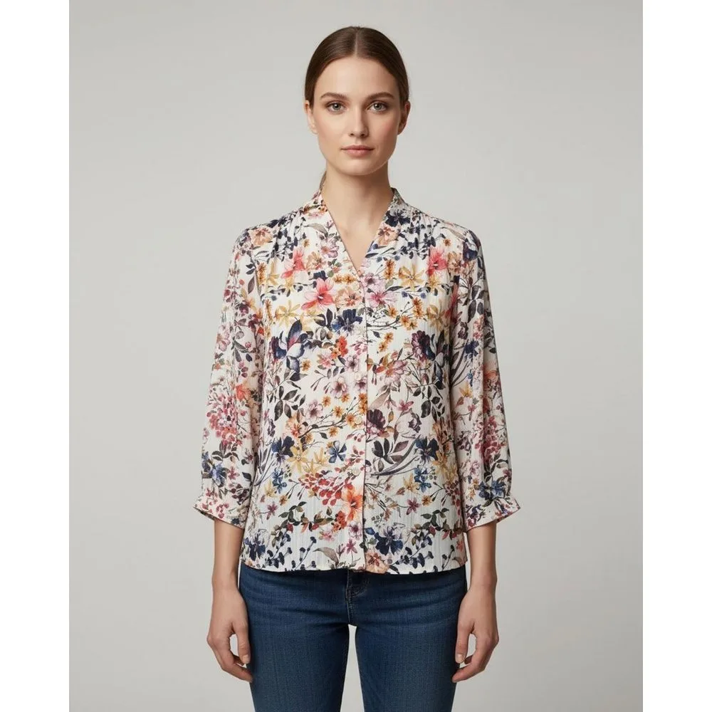 Blusa de mujer estampada, manga larga - Zermatt - FashionsVida