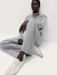 Air-Yarn Wide Leg Knitted Trousers Mid Grey Marl female