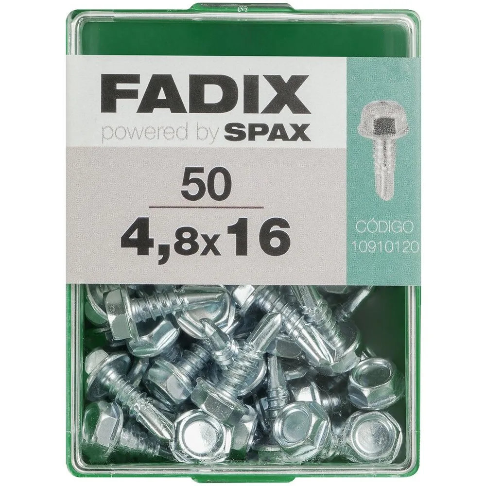 Tornillo Roscachapa Cabeza Hexagonal Ø4,8 x 16 mm - Caja 50 Uds - FADIX - FashionsVida