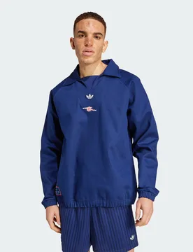 Mens Arsenal Terrace Icons Drill Top - Blue Cotton - Size Large - adidas Originals - FashionsVida