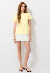B02 Basic-T-Shirt im Regular-Fit mit weichem Griff Pastellgelb L