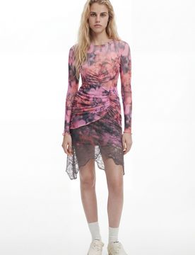 Robe asymétrique Collina Strada, Polyester, Rouge, XL