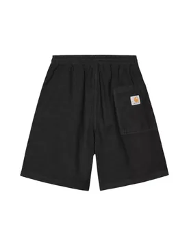 Rainer Shorts bermuda in cotone con elastico in vita - black garment dyed