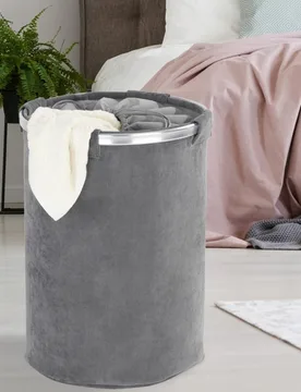 Wäschesammler Cordoba Grau, Wäschekorb, 68 l - WENKO - FashionsVida