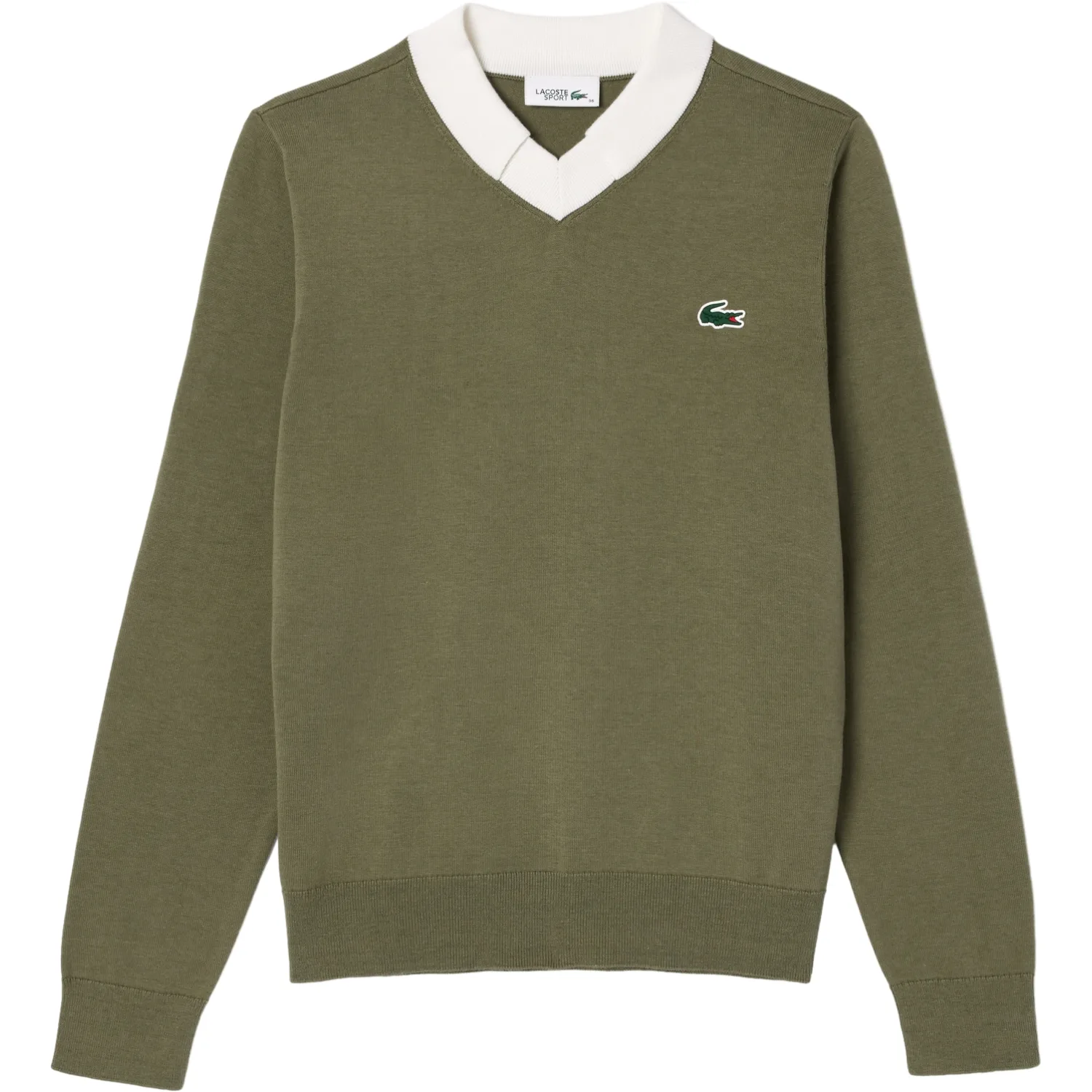 Pullover mit Kragen, khaki 44 - Lacoste - FashionsVida