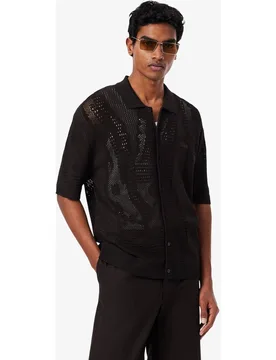 Jersey de hombre con cocodrilo en punto con efecto encaje - Lacoste - FashionsVida