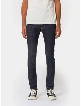 Mens Dark Blue Wash Tight Terry Rinse Twill Jean - Male - ["Blue","Navy"] - W32 L32 - Nudie Jeans - FashionsVida