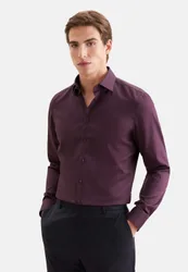 Shaped Business Hemd Uni Rot 43