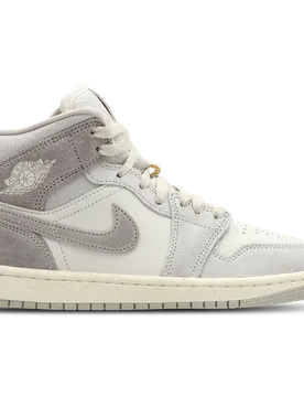 Aj1 Mid Women's Sneakers - Grey - Size 4.5 - Leather - Grey - Size: 4.5 - Jordan - FashionsVida