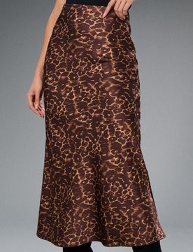 Gonna midi in raso - marrone scuro