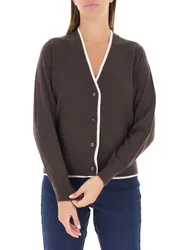 Cardigan scollo a V MARRONE S