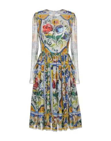 Dolce&Gabbana Vestido midi Mujer Blanco 34 Mujer - Dolce & Gabbana - FashionsVida