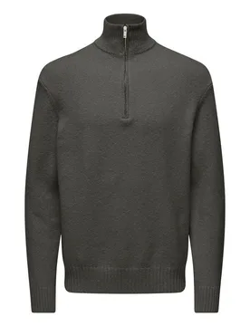 Strickpullover - ONSJAMES RLX 1/2 ZIP KNIT NOOS - S bis XXL - für Männer - Größe XXL - grün - Männer - male - ONLY and SONS - FashionsVida
