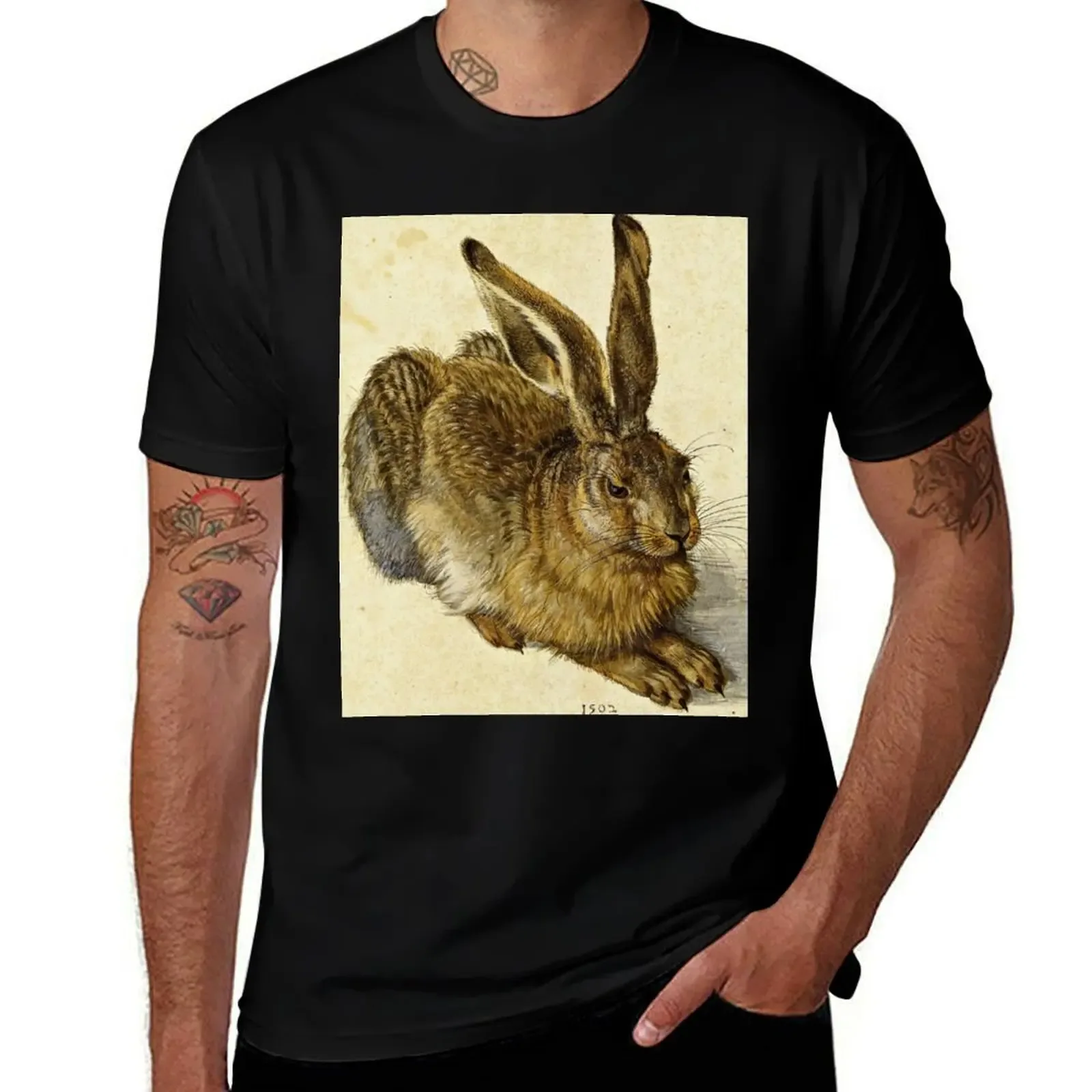 Albrecht Durer - Hare T-Shirt Tough Fabric Work Tee - Aliexpress - FashionsVida